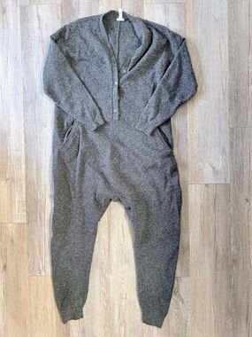 FREE PEOPLE Charcoal Gray Knit One-Piece Romper